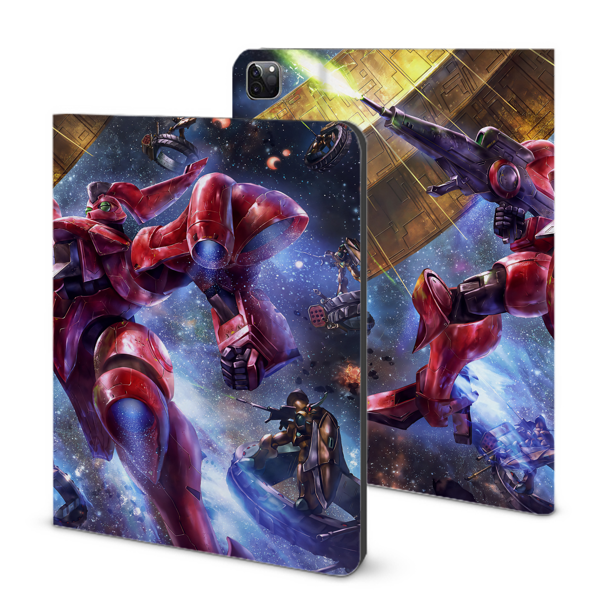 （画像用） 機動戦士ガンダム Mobile Suit Gundam IPad ケース ブック型 PUレザー TPU 耐衝撃 軽量 薄型 ペン収納なし 全面保護 IPad 各モデル対応